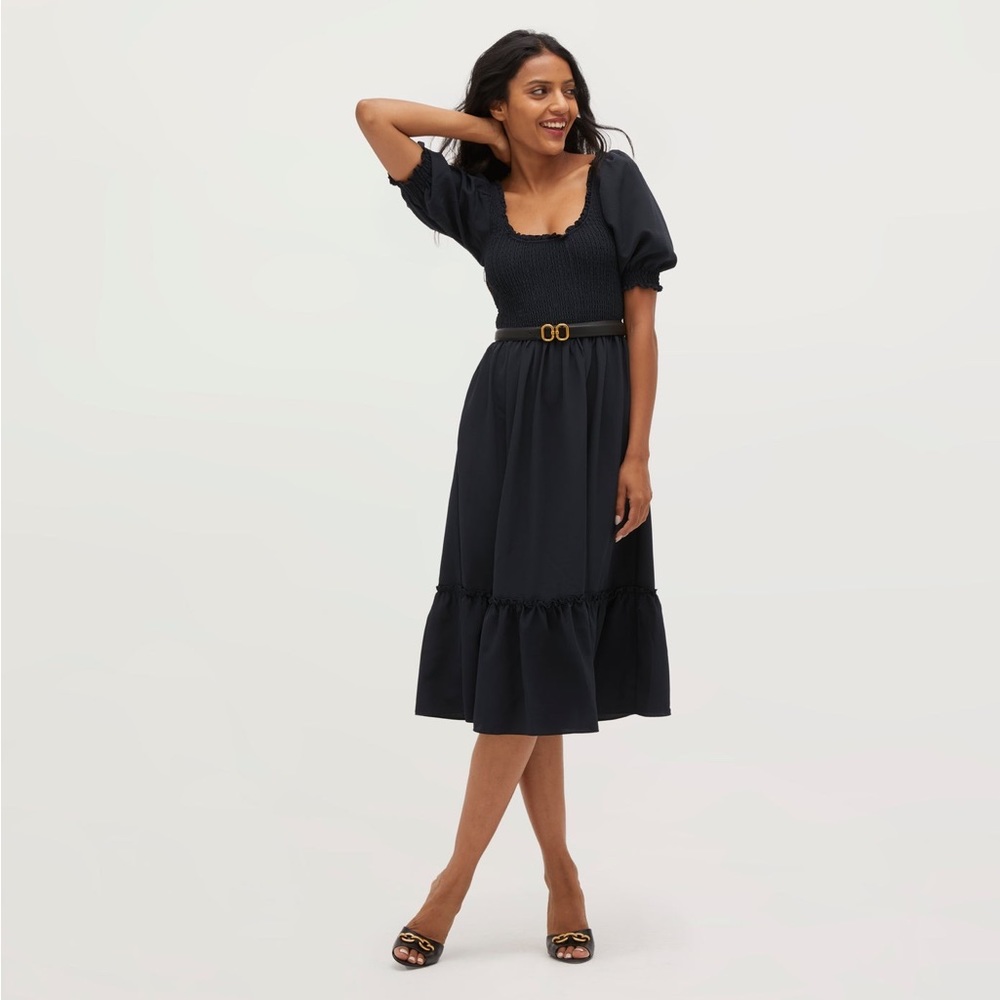 The Louisa Nap Dress in Wrinkle Resistant Black Crepe